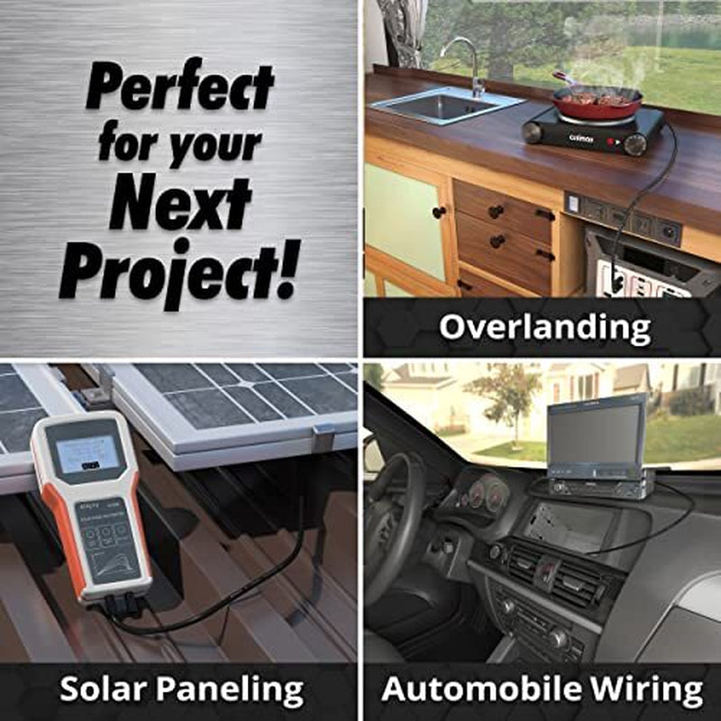 Installgear 8 Gauge Wire (50Ft) Copper Clad Aluminum Assorted Sizes , Styles