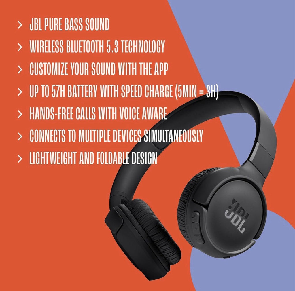 JBL TUNE 520BT WIRELESS- On-Ear Headphones - Black - FREE SHIPPING !!!!