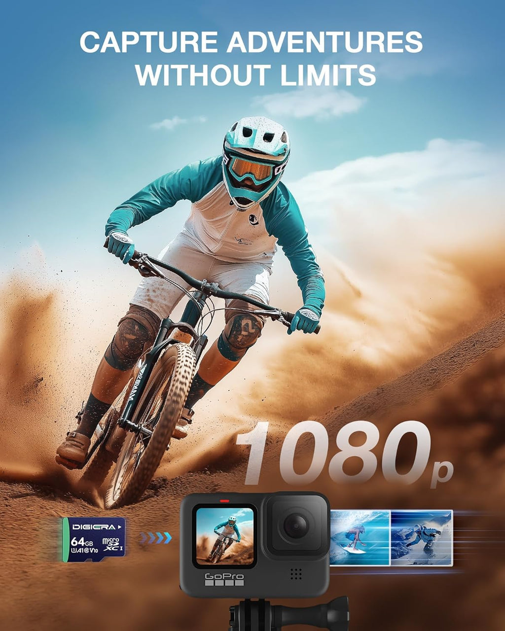 64GB CT100 Microsdxc UHS-I Memory Card with Adapter - up to 100Mb/S, C10, U1, V10, Full HD, A1, Micro SD Card for Smartphones, Tablets, Cameras, Gaming Consoles, and Drones (2 Pack)