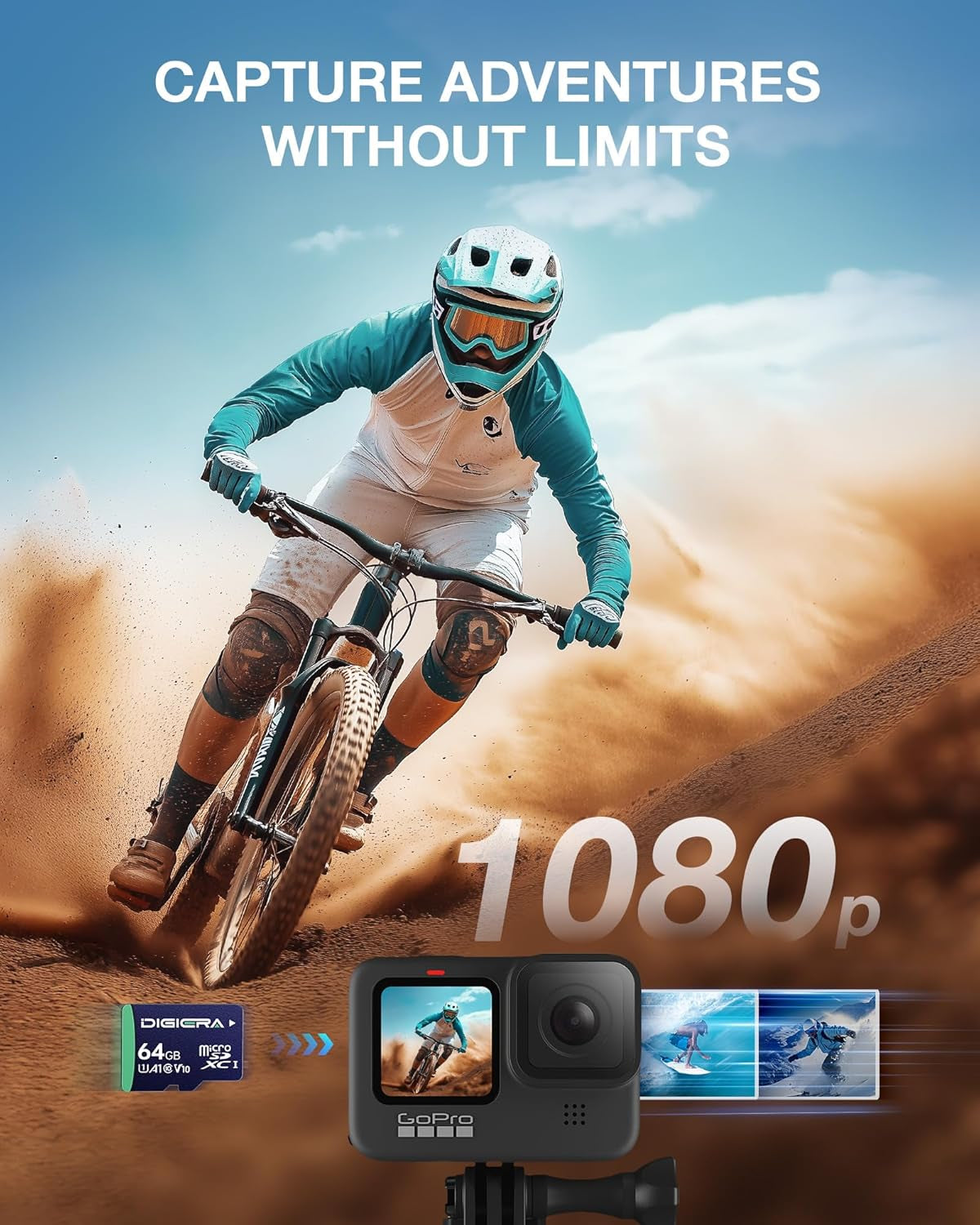 64GB CT100 Microsdxc UHS-I Memory Card with Adapter - up to 100Mb/S, C10, U1, V10, Full HD, A1, Micro SD Card for Smartphones, Tablets, Cameras, Gaming Consoles, and Drones (2 Pack)