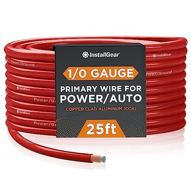 Installgear 8 Gauge Wire (50Ft) Copper Clad Aluminum Assorted Sizes , Styles