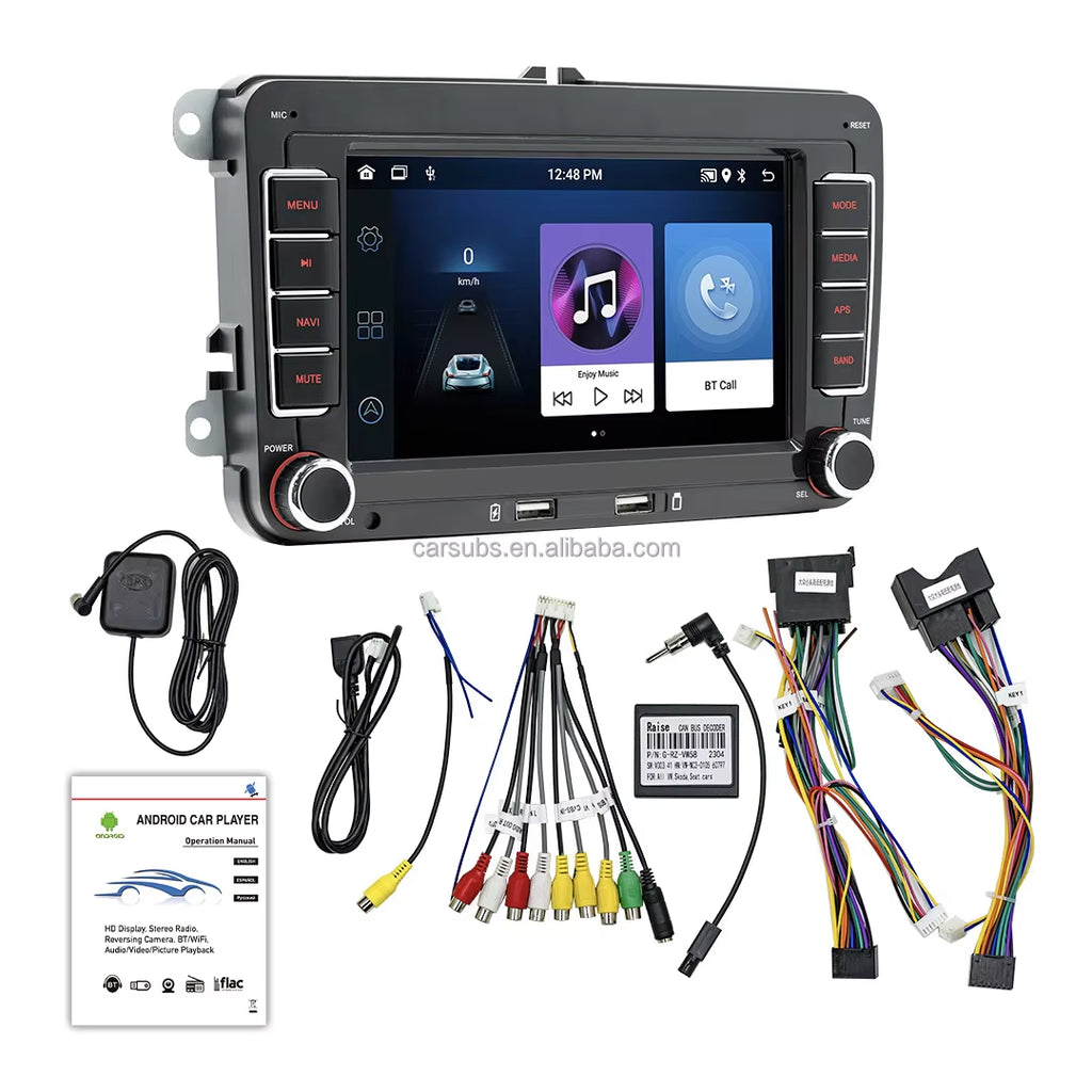 New 7 Inch Car Stereo Android Auto Big Touch Screen Car Music Stereo 2G 64G Carplay GPS Car DVD Player for VW Golf Bora Caddy