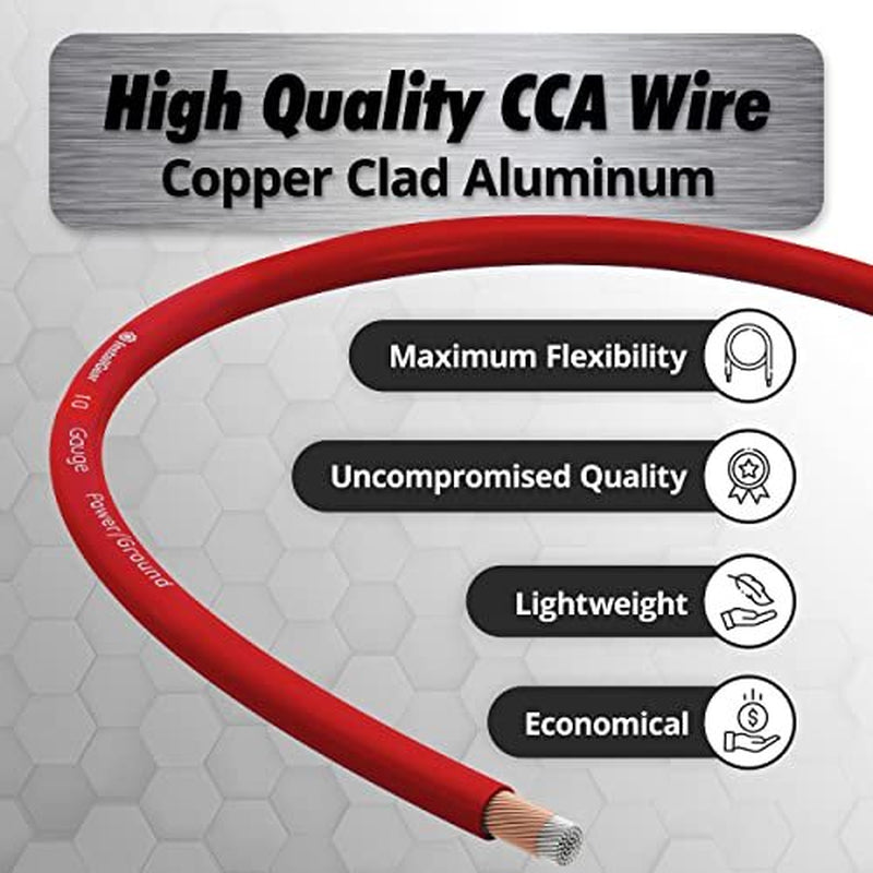 Installgear 8 Gauge Wire (50Ft) Copper Clad Aluminum Assorted Sizes , Styles