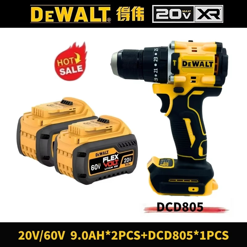 DCD805 Cordless Electric Drill Driver Kit Bare Tool 20V MAX 1/2 in Rechargeable Electric Tool Has a Long Service Life
