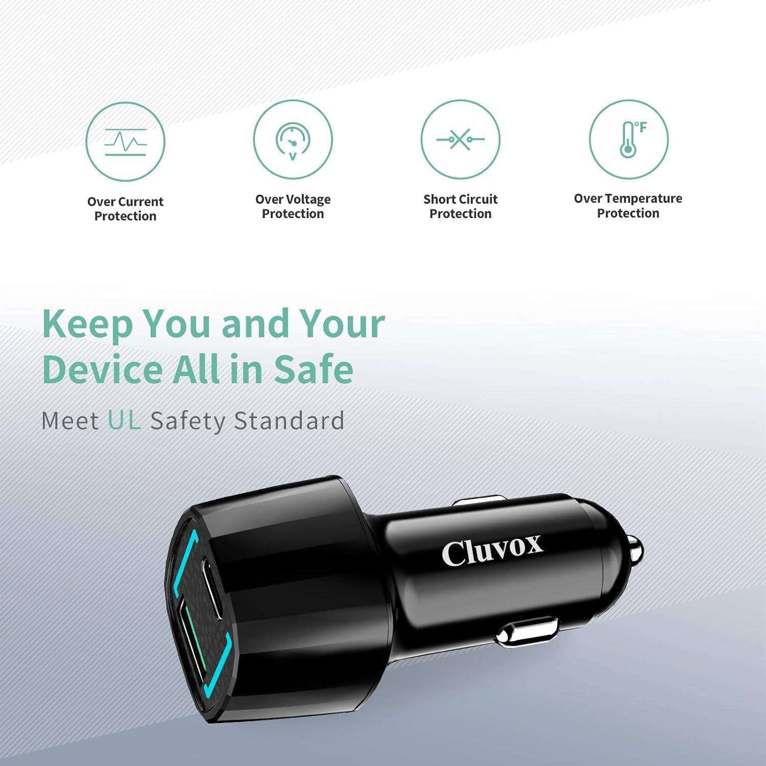 63W USB C Car Charger, 45W Type C Super Fast Charging Compatible for Samsung Galaxy S26/S25 Plus/Ultra/S23/S22/W24/Z Flip5/Z Fold5, Iphone 17 Pro Max/16/15 Car Adapter&3Ft Cord with E-Mark Chip