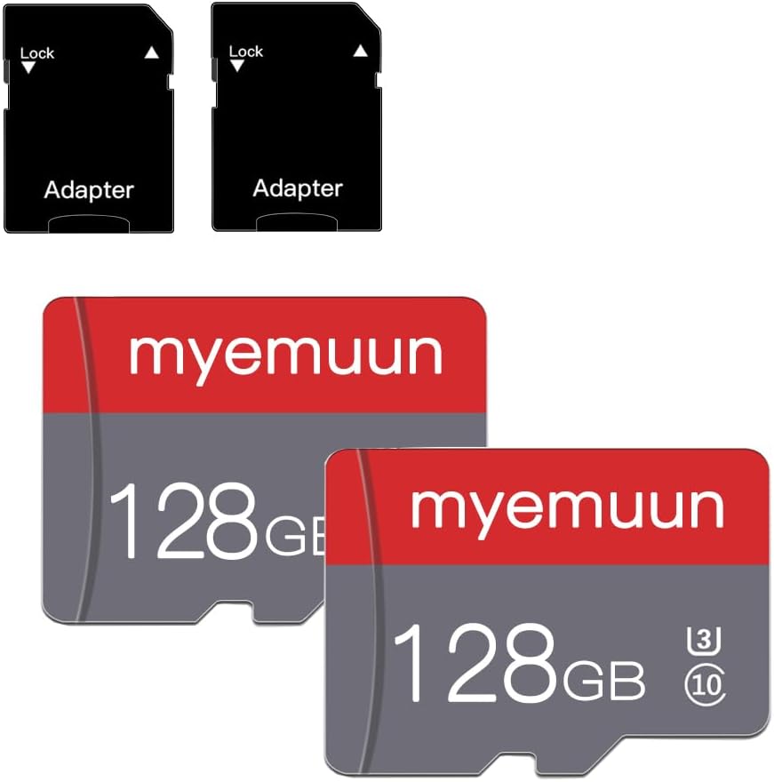 Two Pack Memory Card TF Card 128GB with Adapter, C10 UHS-1 A1, Micro Digital Card‌ for Smartphone/Printer/Personal Computer/Gaming Console/Tablet (2 X 128GB)
