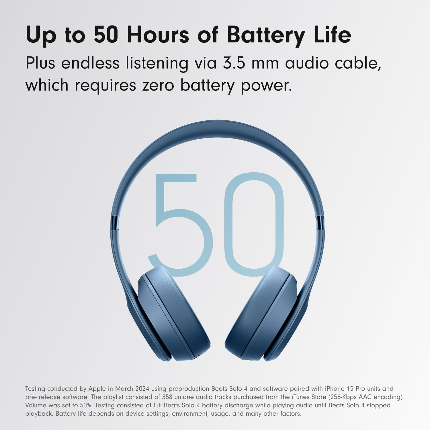 Beats Solo 4 - Wireless On-Ear Bluetooth Headphones, Up to 50-Hour Battery Life, Ultra-Lightweight Comfort, Powerful and Balanced Sound, Apple & Android Compatible - Matte Black