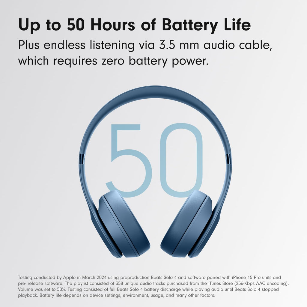 Beats Solo 4 - Wireless On-Ear Bluetooth Headphones, Up to 50-Hour Battery Life, Ultra-Lightweight Comfort, Powerful and Balanced Sound, Apple & Android Compatible - Matte Black