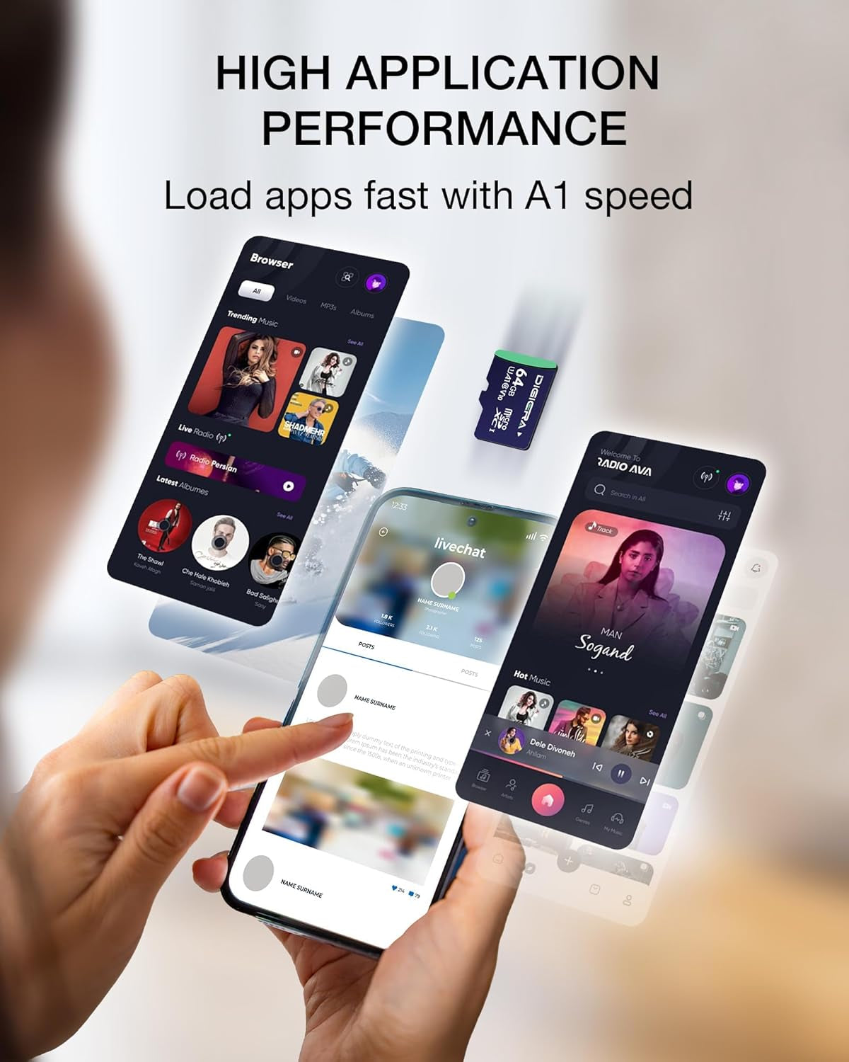 64GB CT100 Microsdxc UHS-I Memory Card with Adapter - up to 100Mb/S, C10, U1, V10, Full HD, A1, Micro SD Card for Smartphones, Tablets, Cameras, Gaming Consoles, and Drones (2 Pack)