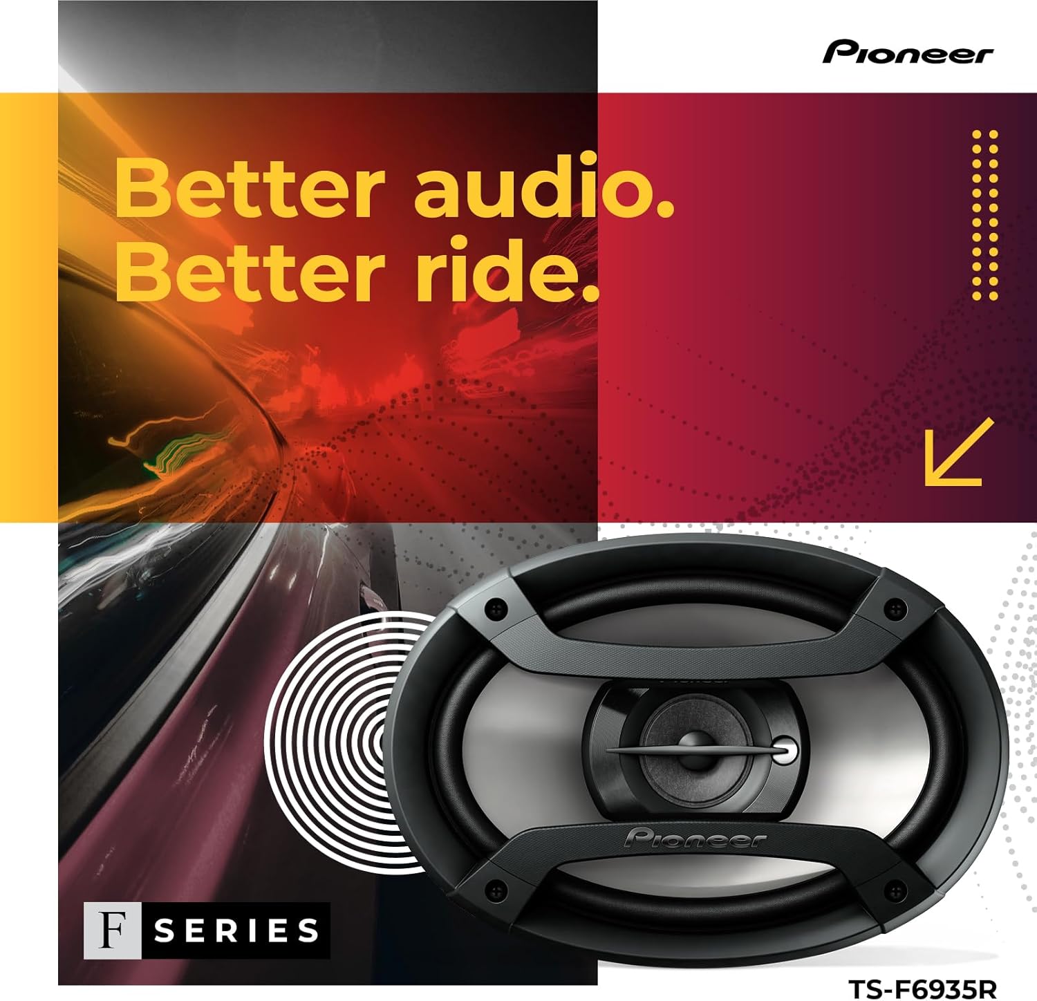 TS-F6935R 3-Way Coaxial Car Audio Speakers - 6" X 9" Passive Car Speakers (Pair), 230 W Max Power, Black and Silver