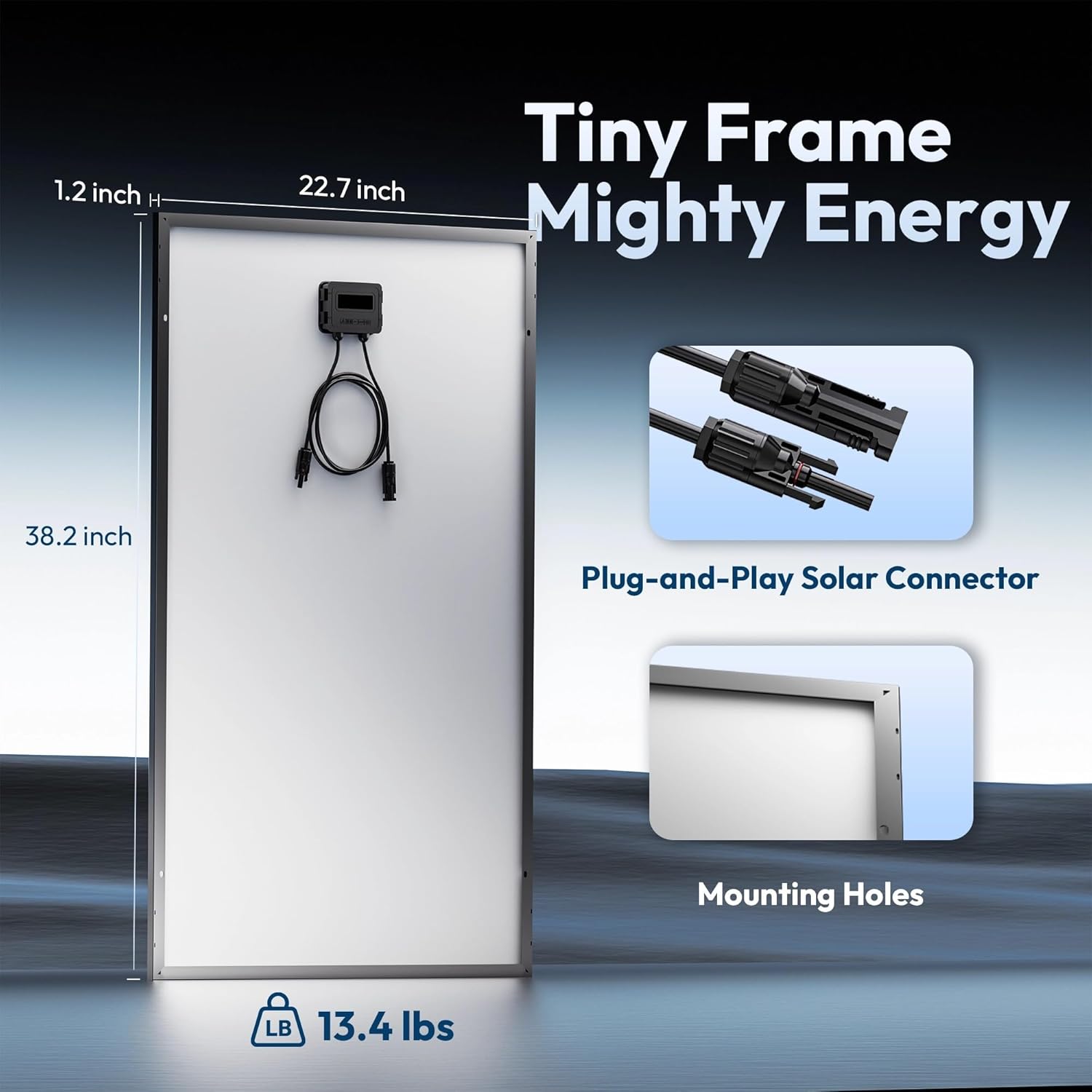 100 Watt Solar Panels, 10BB Monocrystalline 12V 100W Solar Panel, 23% High Efficiency PV Module Power Charger for RV, Home, Farm, Boat, Caravan and Off-Grid Applications