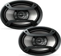 TS-F6935R 3-Way Coaxial Car Audio Speakers - 6" X 9" Passive Car Speakers (Pair), 230 W Max Power, Black and Silver