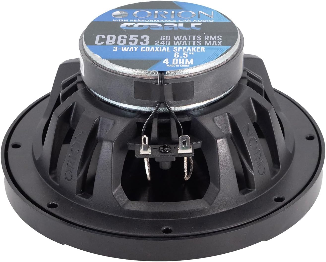 Cobalt Series CB653 6.5” 3-Way Coaxial Car Speakers, 240W, 4 Ohms, Full Range, Enhanced Bass, Polypropylene Cone & Butyl Rubber Surround, Easy Install (Pair)