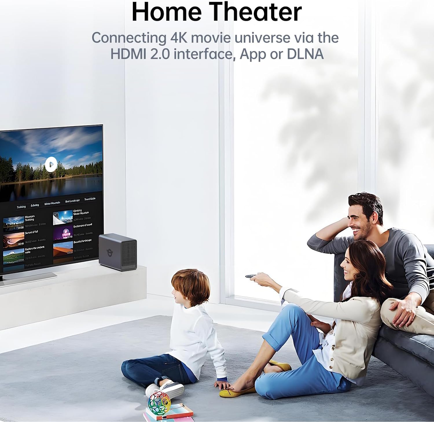 Zero1 2-Bay Desktop NAS, Maximum 60TB (Diskless), User-Friendly Home NAS Storage, Private Security & Remote Access, Silent, 4GB RAM, 2.5Gbe Port, 4K HDMI, Network Attached Storage