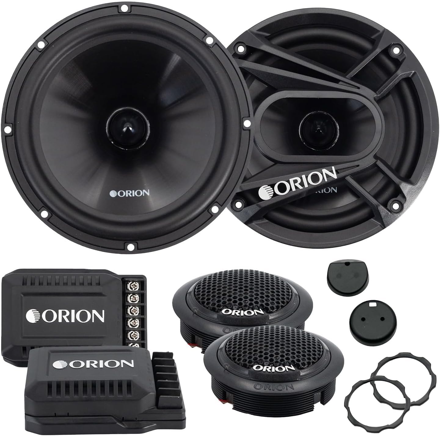 Cobalt Series CB65C 2-Way Car Audio Component System - 6.5” Speakers, Full Range, Enhanced Bass, 280W, 4 Ohms, Easy Installation, 1” Silk Dome Tweeter, External Passive Crossover (Pair)