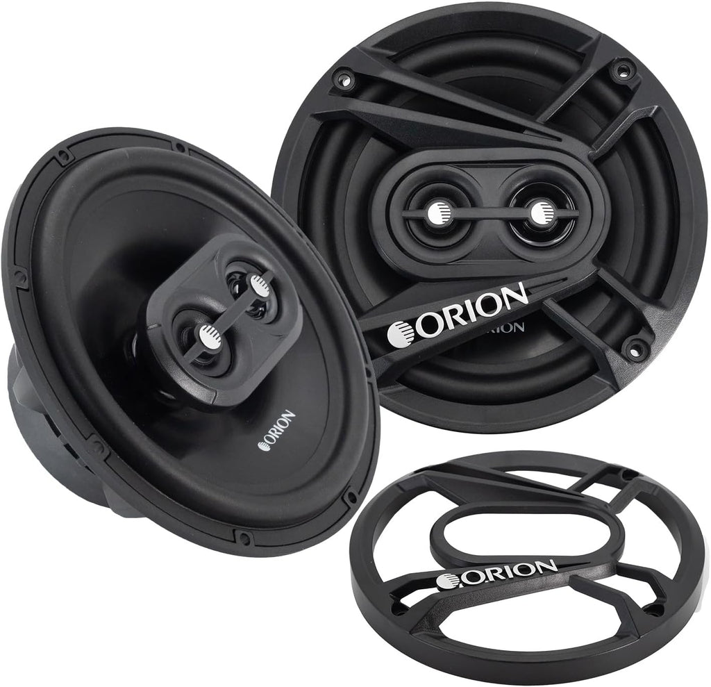 Cobalt Series CB653 6.5” 3-Way Coaxial Car Speakers, 240W, 4 Ohms, Full Range, Enhanced Bass, Polypropylene Cone & Butyl Rubber Surround, Easy Install (Pair)
