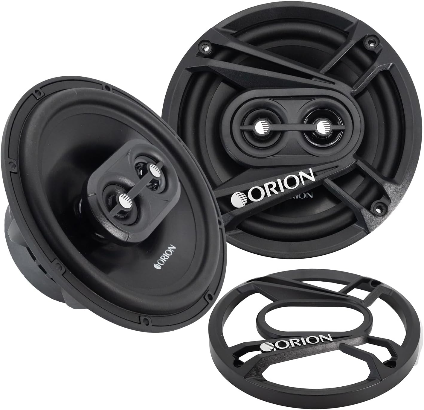 Cobalt Series CB653 6.5” 3-Way Coaxial Car Speakers, 240W, 4 Ohms, Full Range, Enhanced Bass, Polypropylene Cone & Butyl Rubber Surround, Easy Install (Pair)