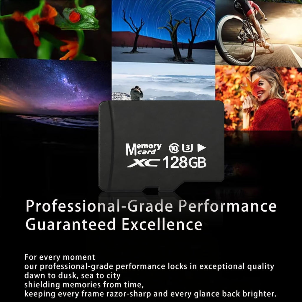 128GB 2-Pack Microsdxc Cards with SD Adapter & USB Reader, U3 V30 Standard Speed, High-Endurance TF Cards for Dash Cam & Security Camera, 4K Ready