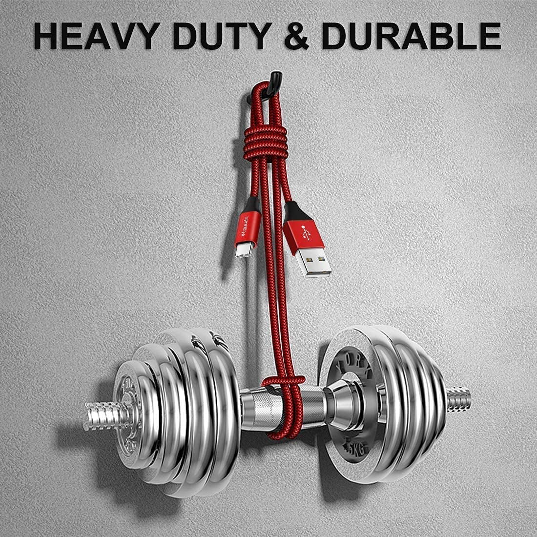 [16Ft/5M Extra Long USB C Cable, USB-A 2.0 to Type C Cable Fast Charger Nylon Braided Cord Compatible with Samsung Galaxy Note, LG, Moto, Pixel, Switch, Camera and Other USB C Devices