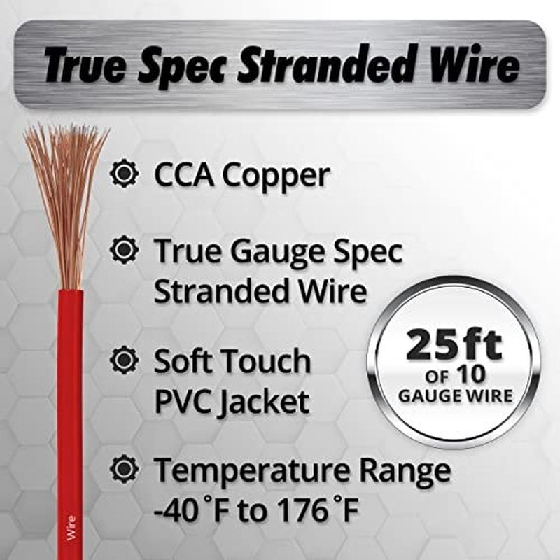 Installgear 8 Gauge Wire (50Ft) Copper Clad Aluminum Assorted Sizes , Styles