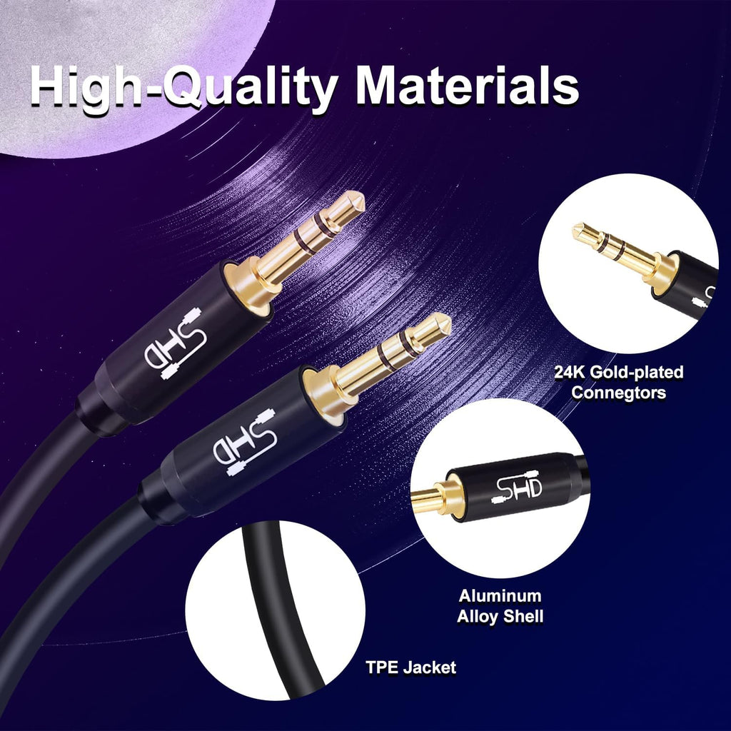 Aux Cable, 3.5Mm Audio Cable Aux for Car Auxiliary Audio Stereo Cable 3.5Mm Cord Premium Sound Dual Shielded with Gold Plated Connectors-3Feet