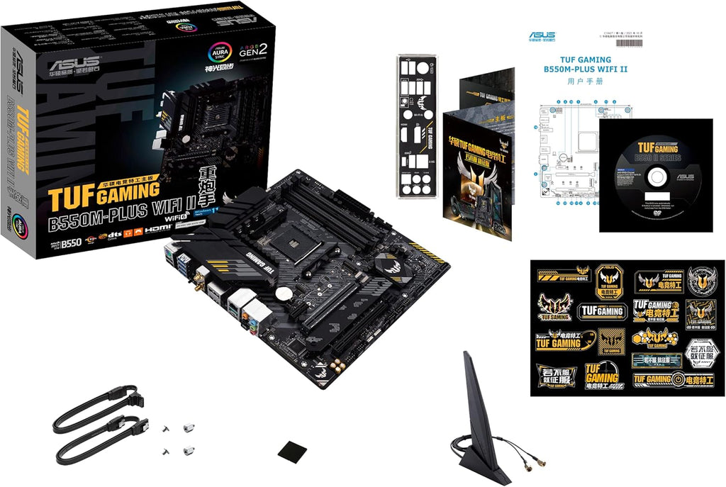 ASUS TUF Gaming B550-PLUS Wifi II AMD AM4 (3Rd Gen Ryzen™) ATX Motherboard (Pcie 4.0, 6, 2.5Gb LAN, BIOS Flashback, USB 3.2 2, Addressable 2 RGB Header and Aura Sync)