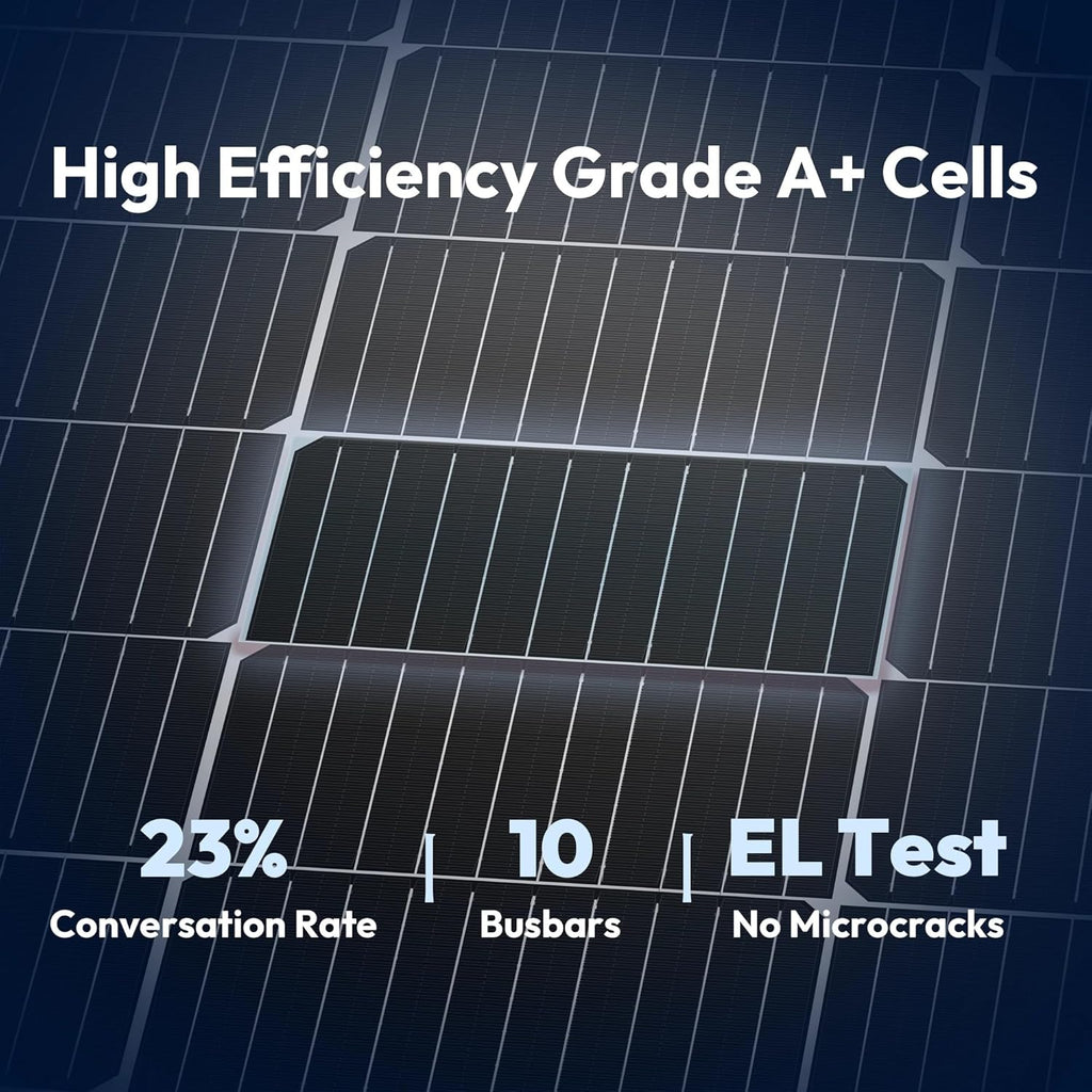 100 Watt Solar Panels, 10BB Monocrystalline 12V 100W Solar Panel, 23% High Efficiency PV Module Power Charger for RV, Home, Farm, Boat, Caravan and Off-Grid Applications