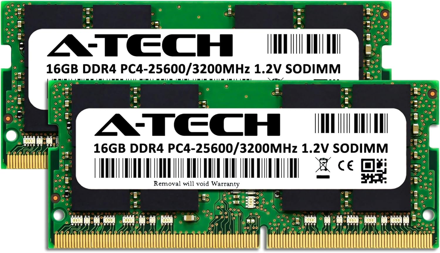 32GB (2X16Gb) DDR4 3200 Mhz SODIMM PC4-25600 (PC4-3200AA) CL22 Non-Ecc Laptop RAM Memory Modules