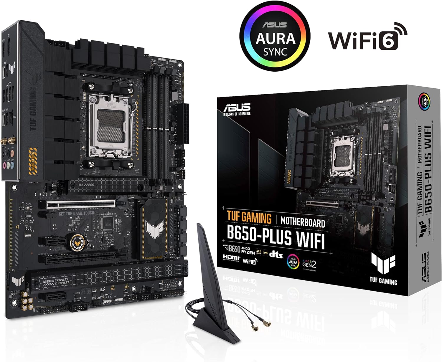 TUF Gaming B650-PLUS Wifi AMD B650 AM5 Ryzen™ Desktop 9000 8000 and 7000 ATX Motherboard, 14 Power Stages, Pcie® 5.0 M.2, DDR5 Memory, Wifi 6 and 2.5 Gb Ethernet, USB4® Support Aura Sync