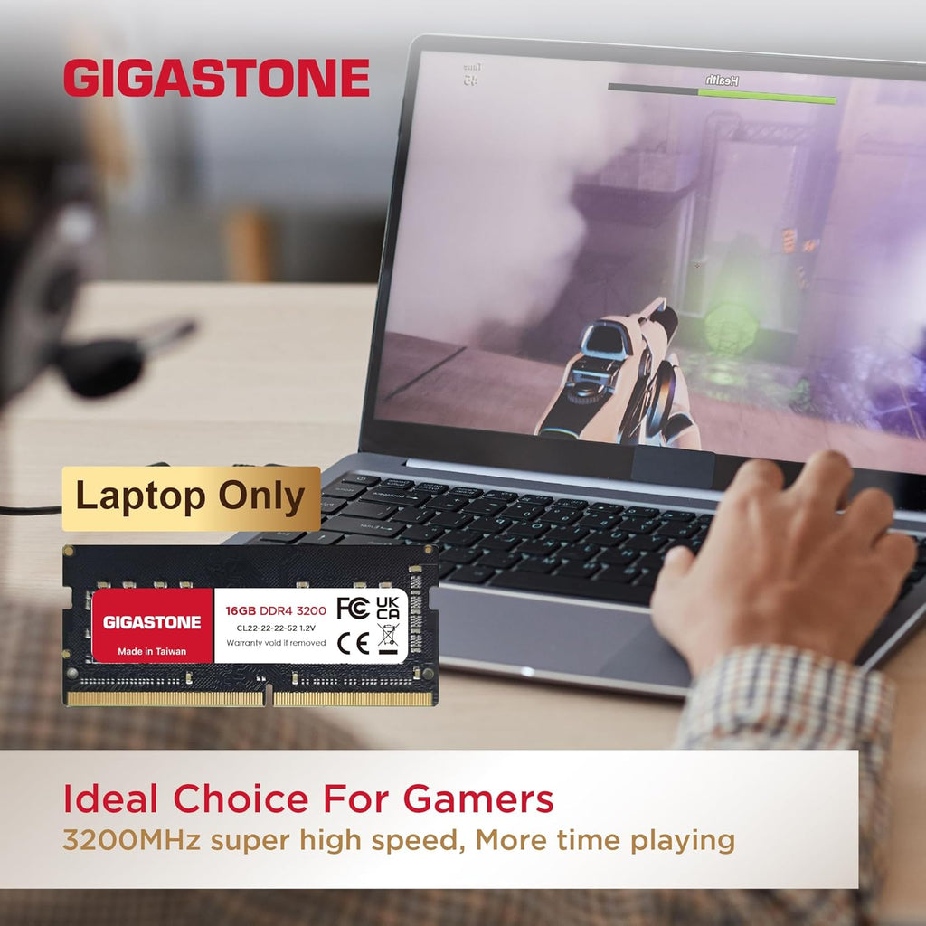 【DDR4 RAM Laptop Only】  32GB Kit (2X16Gb) DDR4 3200Mhz (2933Mhz or 2666Mhz) PC4-25600 (PC4-23400, 21300) CL22 1.2V SODIMM 260 Pin Unbuffered Non ECC High Performance Notebook Memory Upgrade