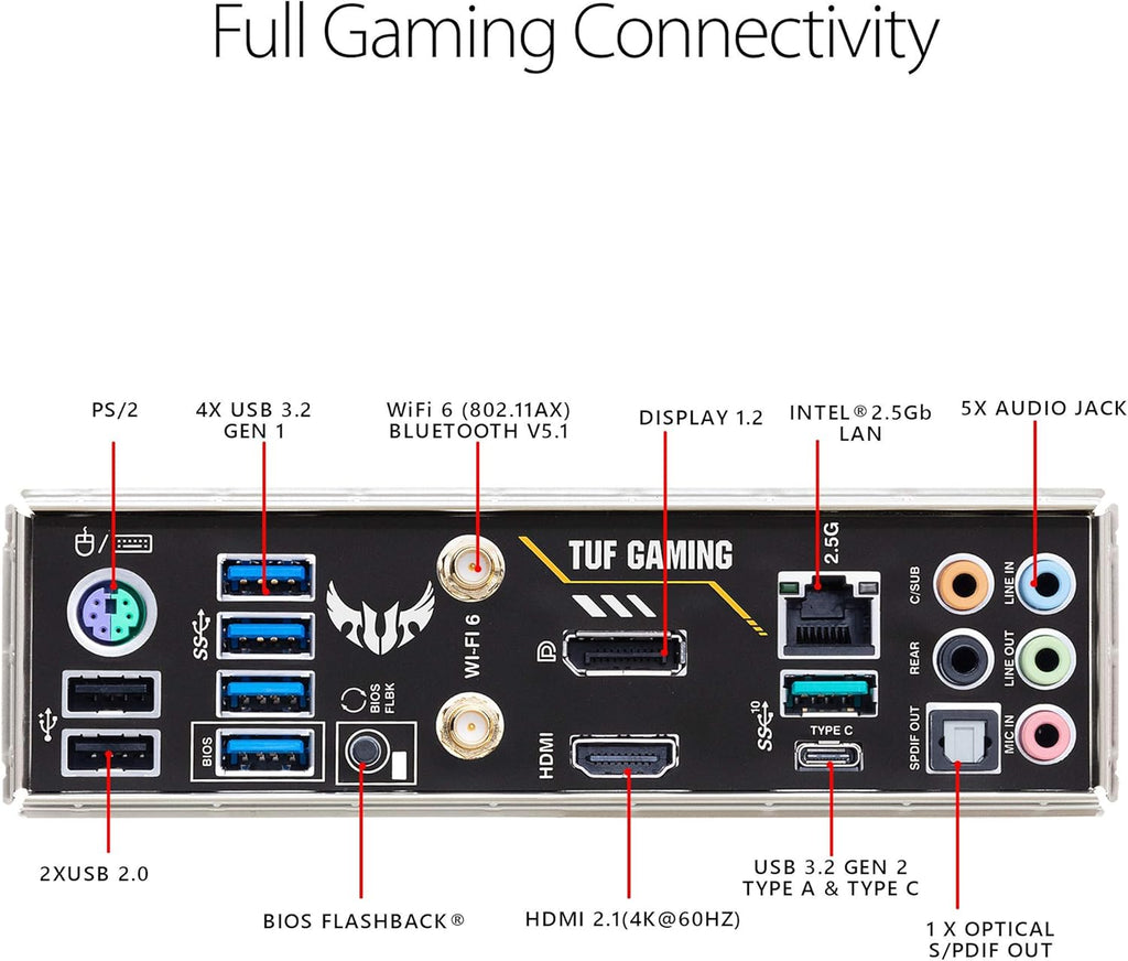 ASUS TUF Gaming B550-PLUS Wifi II AMD AM4 (3Rd Gen Ryzen™) ATX Motherboard (Pcie 4.0, 6, 2.5Gb LAN, BIOS Flashback, USB 3.2 2, Addressable 2 RGB Header and Aura Sync)