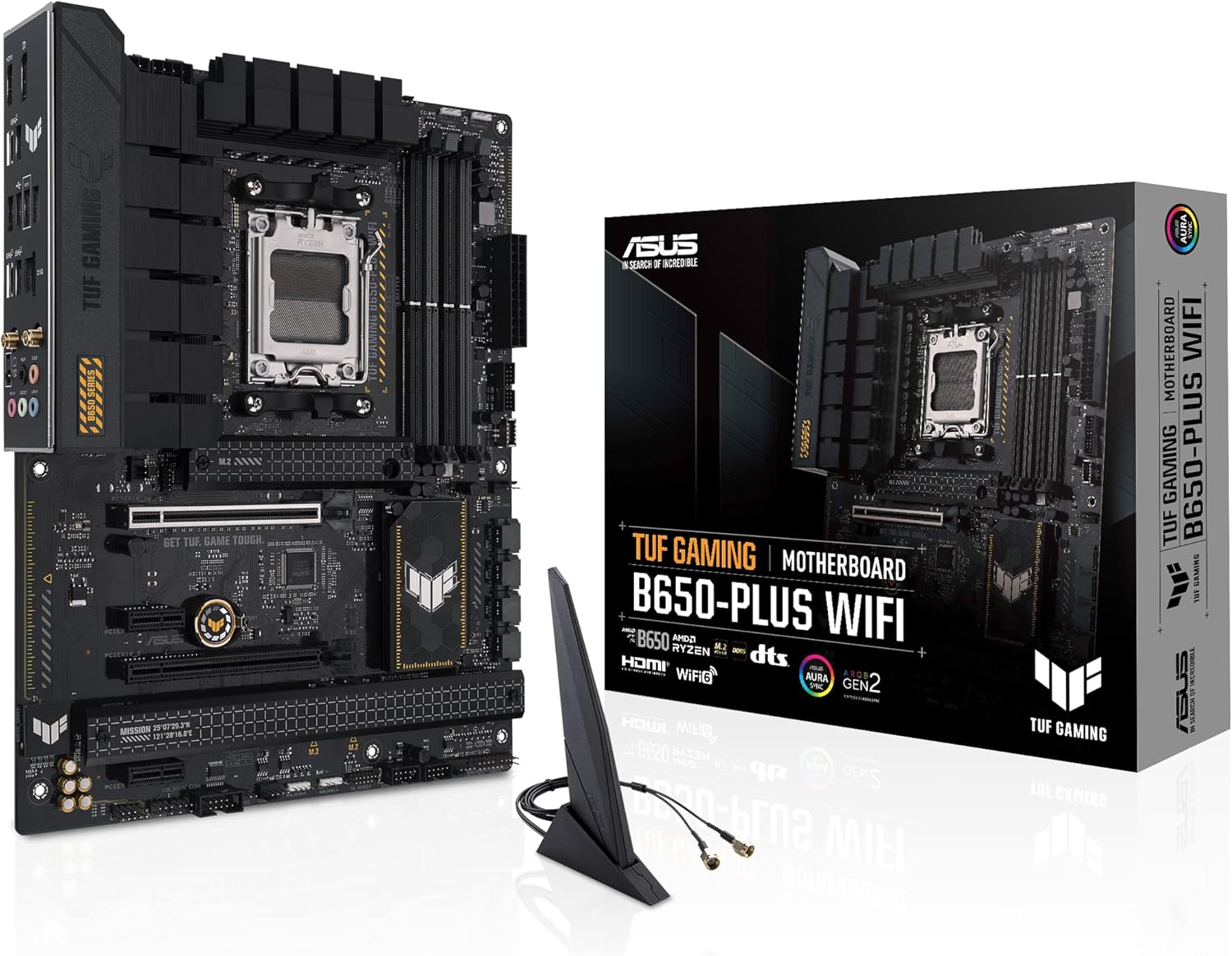 TUF Gaming B650-PLUS Wifi AMD B650 AM5 Ryzen™ Desktop 9000 8000 and 7000 ATX Motherboard, 14 Power Stages, Pcie® 5.0 M.2, DDR5 Memory, Wifi 6 and 2.5 Gb Ethernet, USB4® Support Aura Sync
