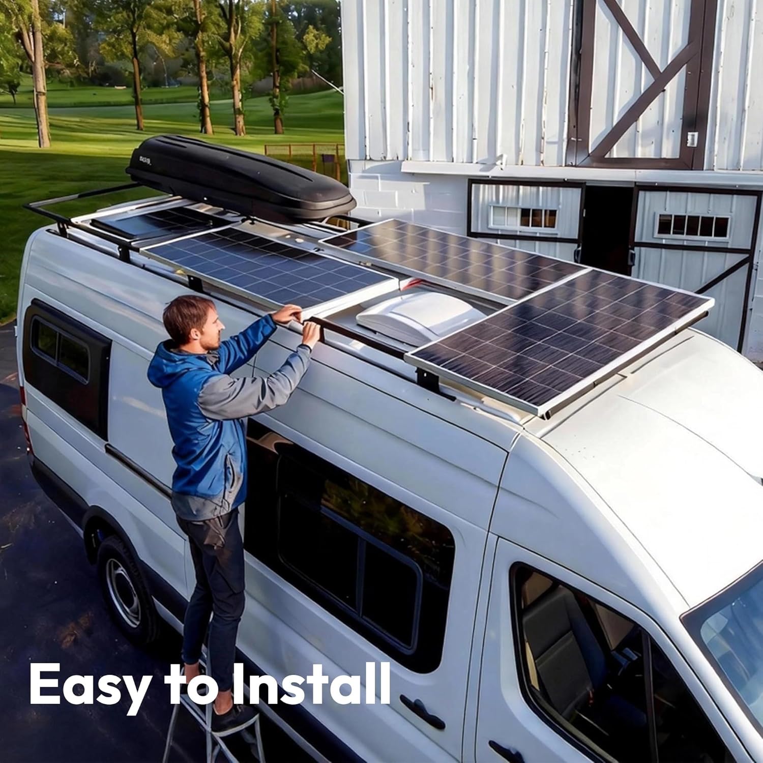 100 Watt Solar Panels, 10BB Monocrystalline 12V 100W Solar Panel, 23% High Efficiency PV Module Power Charger for RV, Home, Farm, Boat, Caravan and Off-Grid Applications