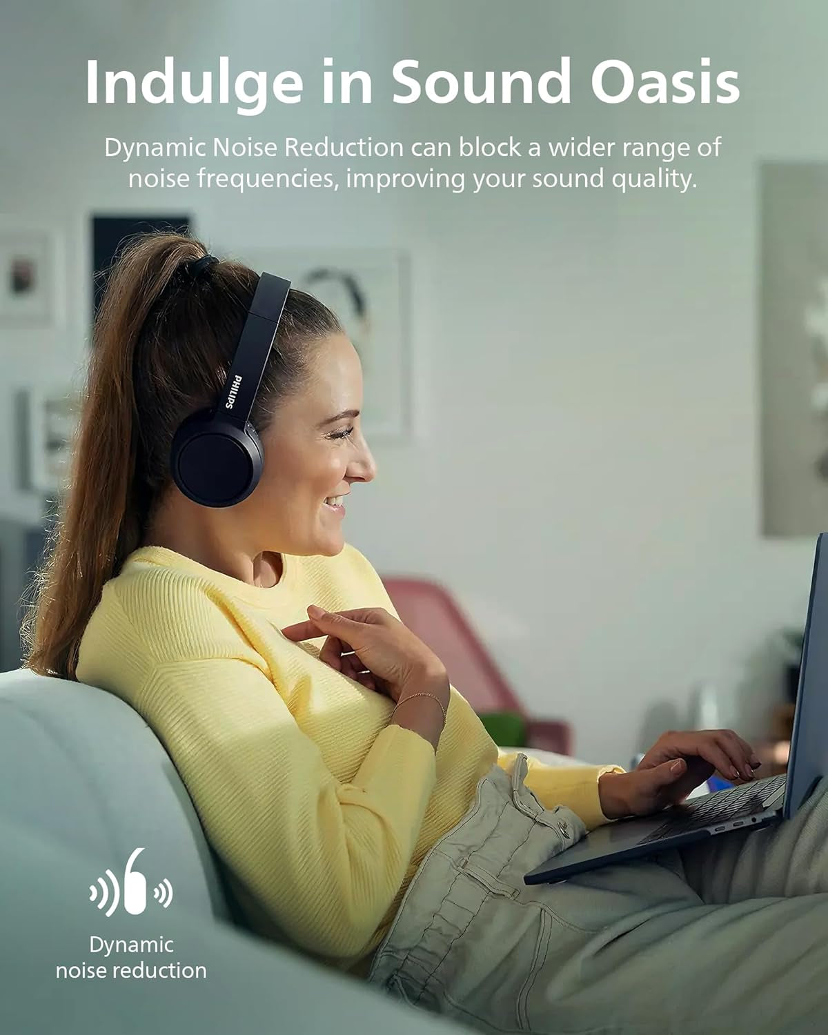 H4205 Wireless Headphone,On-Ear Bluetooth Headphone with BASS Boost,Quality Sound,32Mm Drivers,29-Hour Battery Life,Fast Charging,Lightweight,Adjustable Cushioned Headband,Soft Ear Cups,Black