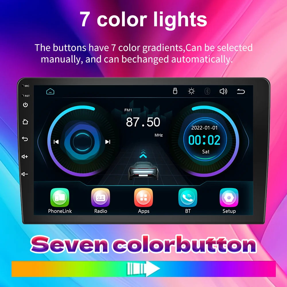 Hot Bundle 7 Inch Double Din Android Car Radio GPS Navigation Apple Carplay Bluetooth Wifi Mirror Link MP5 Player Touch Screen