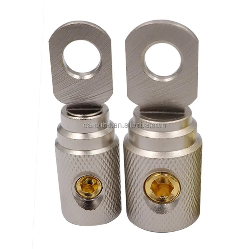 Male Spade Car Amplifier Terminals Connections 0GA 4GA 8GA Copper Fast Install Car Amplifiers Input Reducers Cable Accessories