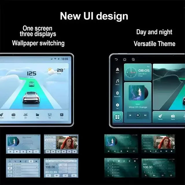 Meihua 9Inch Car Auto Android Radio 2+32 4+64 Carplay BT5.0 Wifi GPS T100 Android12 Large Screen Navigation Multimedia Player