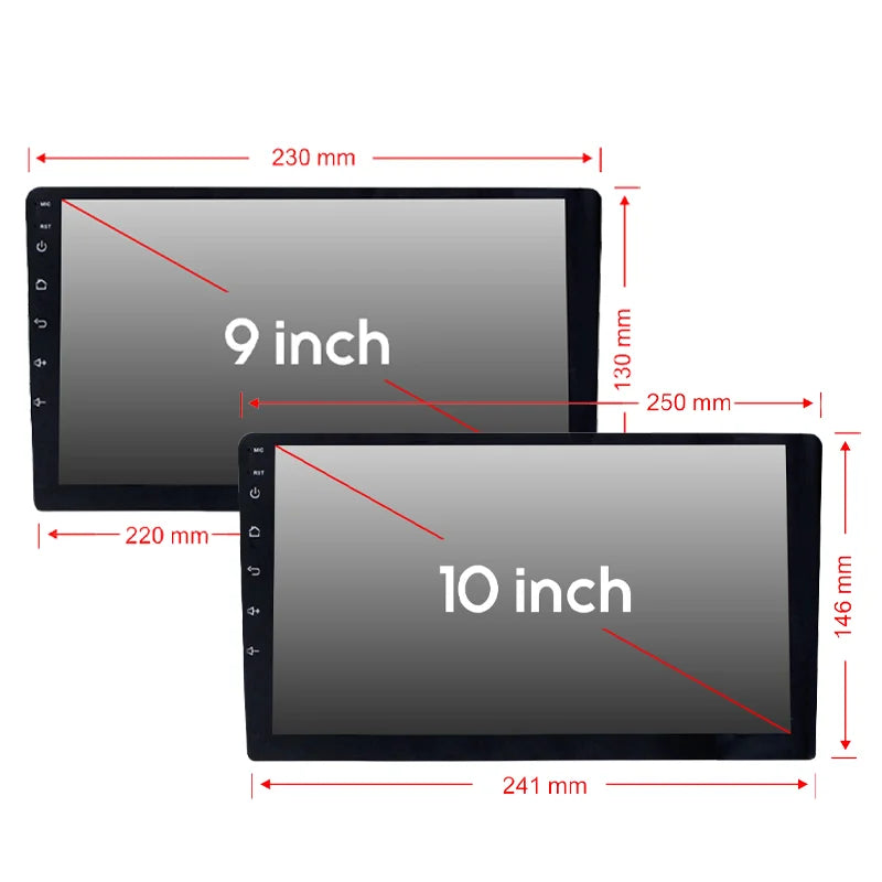 Meihua 2 Din Portable Car Stereo Android 7/9/10/10.33/13.1 Inch Autoradio with GPS Navigation Audio DVD Player DSP Function