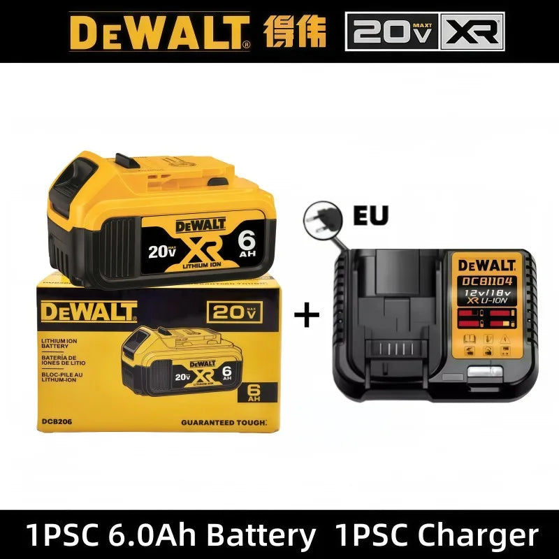 100% Original 20V 6.0Ah MAX Battery Power Tool Replacement for  DCB184 DCB181 DCB182 DCB200 20V 6A 18Volt 20V Battery.