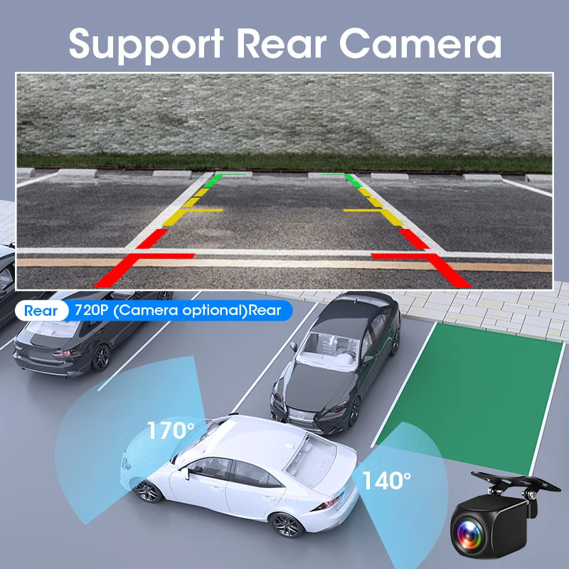 8.1 Inch 2.5K Dash Cam Wireless Carplay Android Auto Car DVR Wifi GPS Navigation Rearview Camera Dashboard Video Recorder