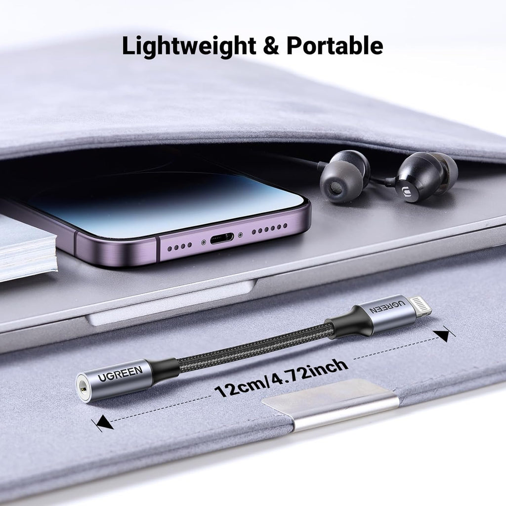 Headphone Adapter for Iphone Lightning to 3.5Mm Adapter Apple Mfi Certified Lightning Aux Audio Jack Dongle Compatible with Iphone 14 Pro Max/14 Plus/13 12 11 Pro Max/Se/Xs, Grey