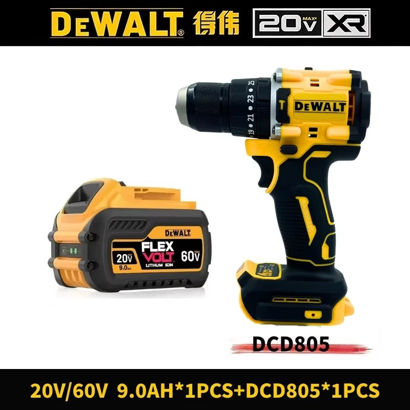 DCD805 Cordless Electric Drill Driver Kit Bare Tool 20V MAX 1/2 in Rechargeable Electric Tool Has a Long Service Life