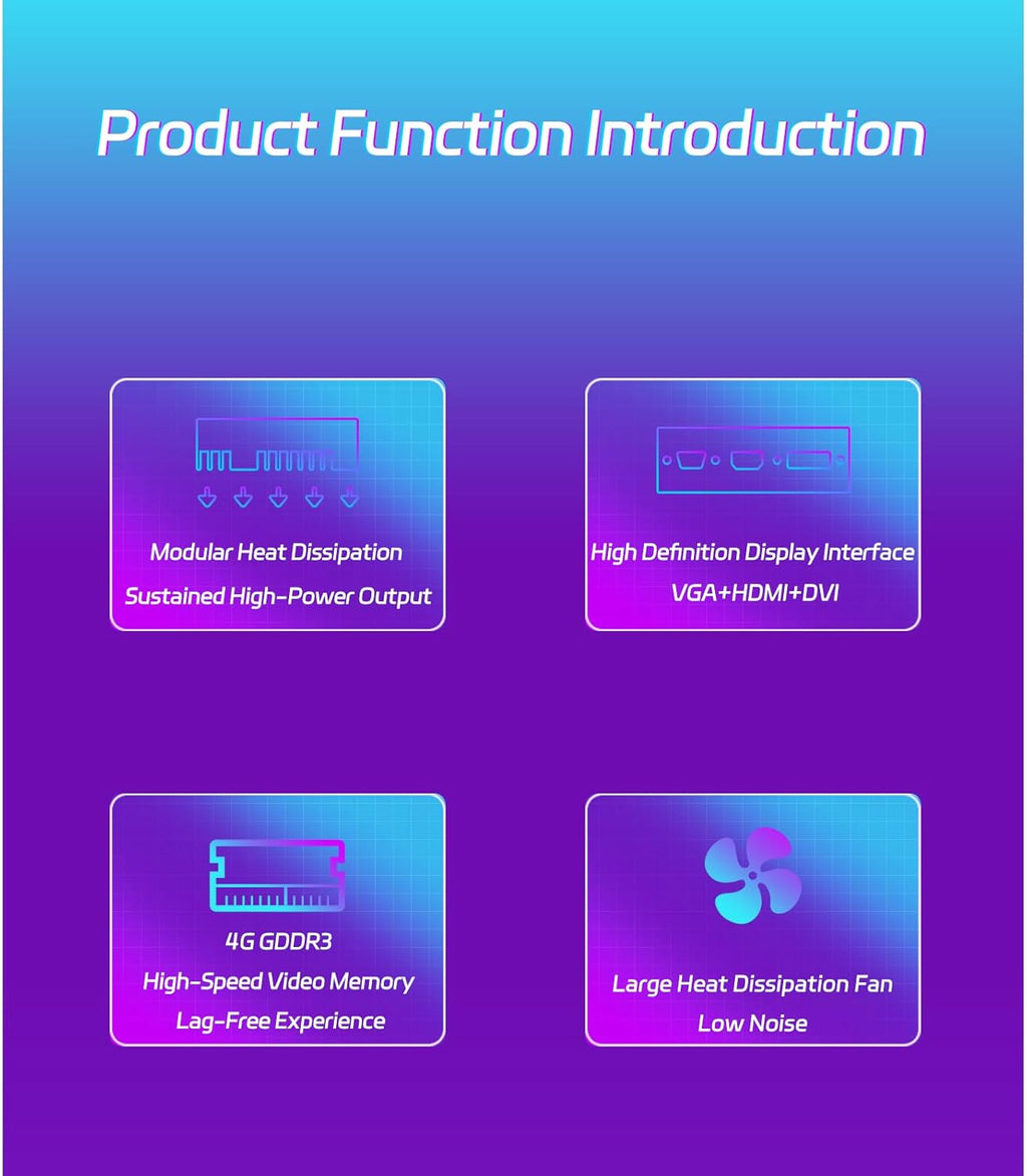 Geforce GT 740 4GB Low Profile Graphics Card, HDMI/VGA/DVI-D Triple Output, 4GB DDR3 128-Bit, SFF Half-Height Video Card for Slim Desktop PC, Computer GPU Supports Windows 11/10/8/7