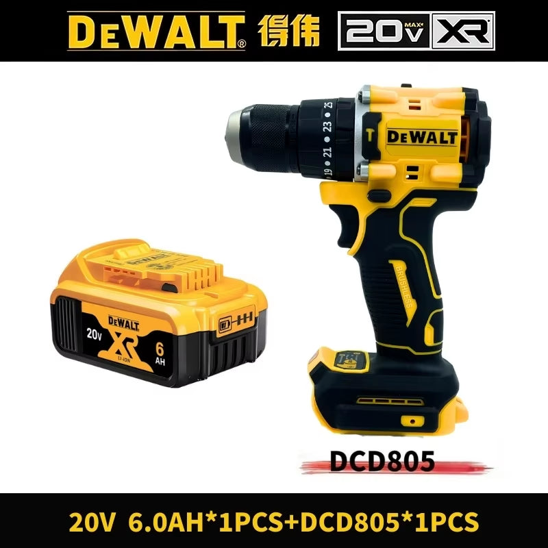 DCD805 Cordless Electric Drill Driver Kit Bare Tool 20V MAX 1/2 in Rechargeable Electric Tool Has a Long Service Life
