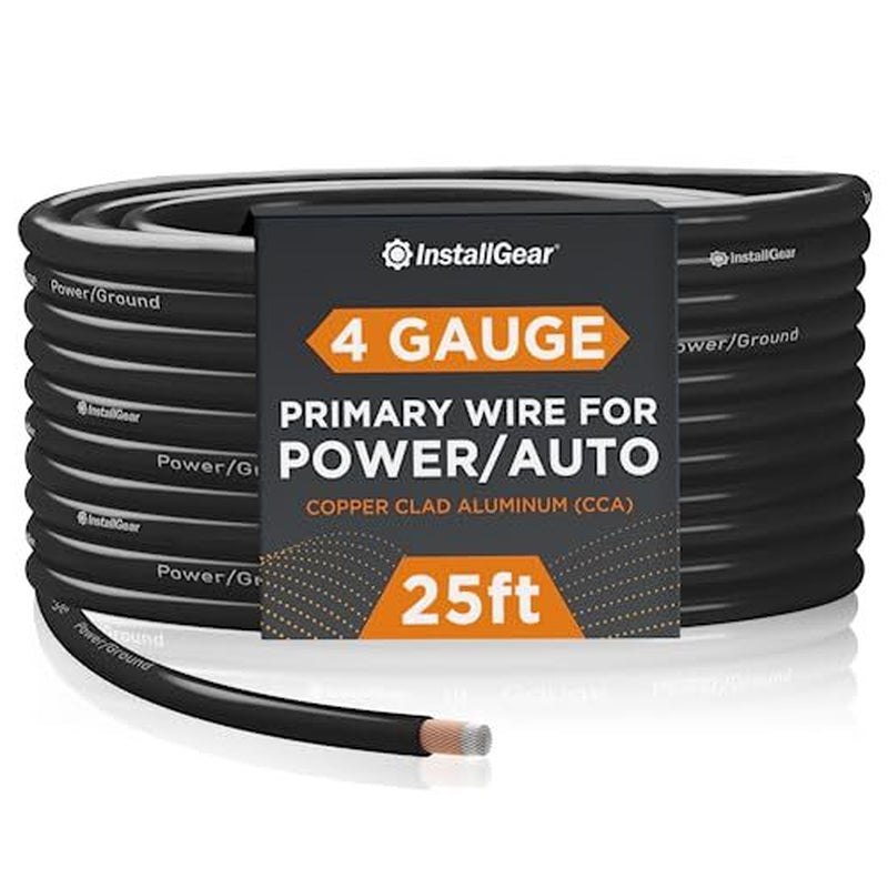 Installgear 8 Gauge Wire (50Ft) Copper Clad Aluminum Assorted Sizes , Styles