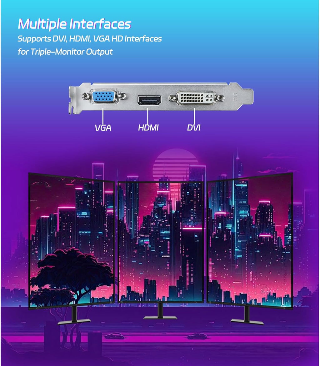 Geforce GT 740 4GB Low Profile Graphics Card, HDMI/VGA/DVI-D Triple Output, 4GB DDR3 128-Bit, SFF Half-Height Video Card for Slim Desktop PC, Computer GPU Supports Windows 11/10/8/7