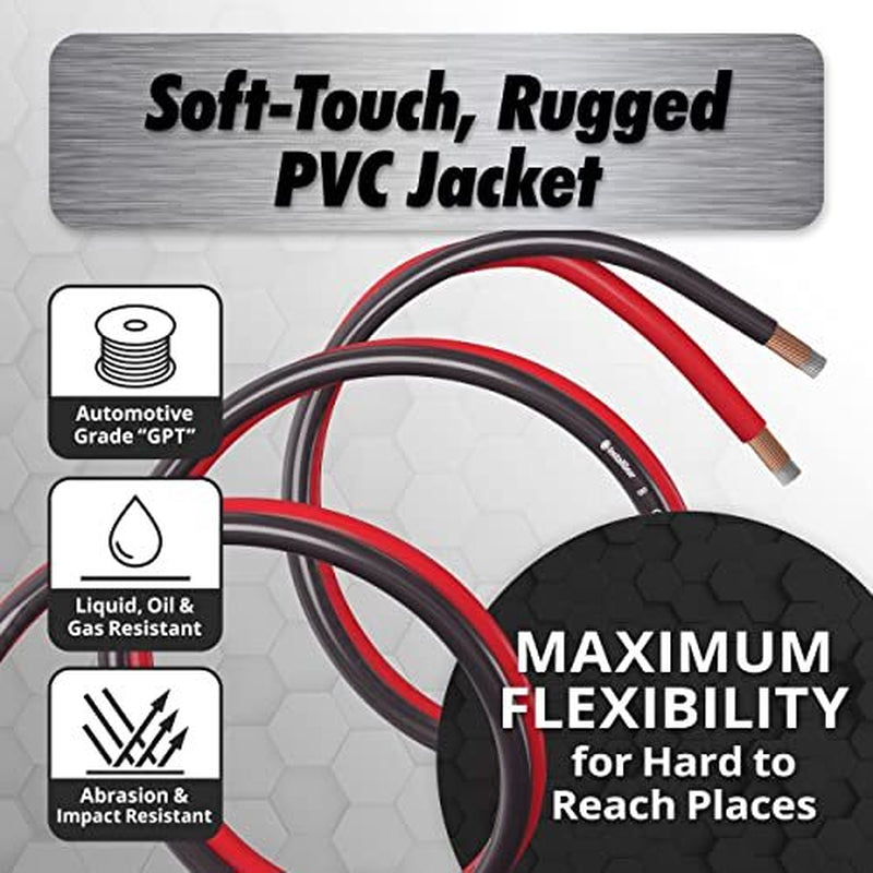 Installgear 8 Gauge Wire (50Ft) Copper Clad Aluminum Assorted Sizes , Styles