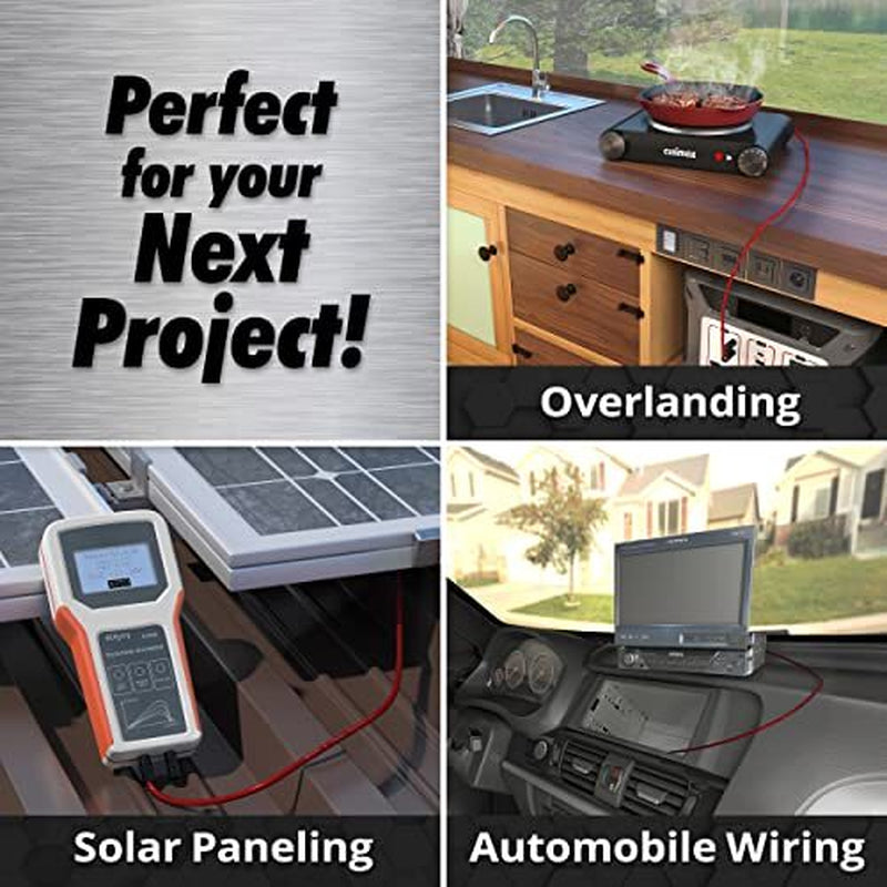 Installgear 8 Gauge Wire (50Ft) Copper Clad Aluminum Assorted Sizes , Styles