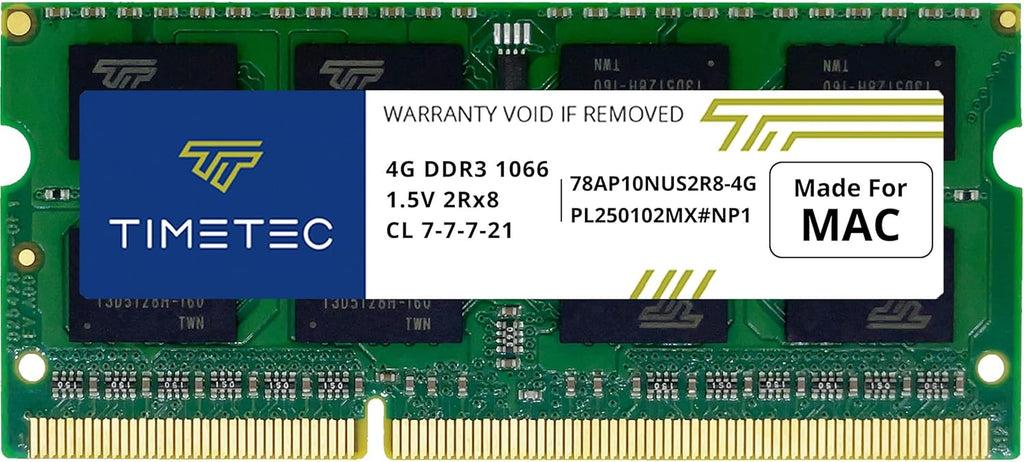 4GB Compatible for Apple DDR3 1067Mhz / 1066Mhz PC3-8500 CL7 Dual Rank for Mac Book, Mac Book Pro, Imac, Mac Mini (Late 2008, Early/Mid/Late 2009, Mid 2010) SODIMM Memory MAC RAM Upgrade