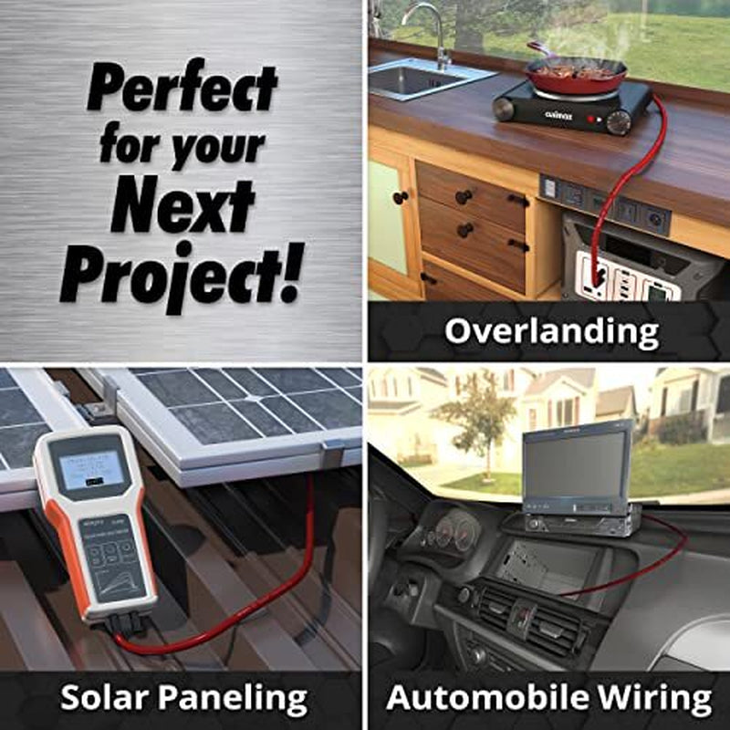 Installgear 8 Gauge Wire (50Ft) Copper Clad Aluminum Assorted Sizes , Styles